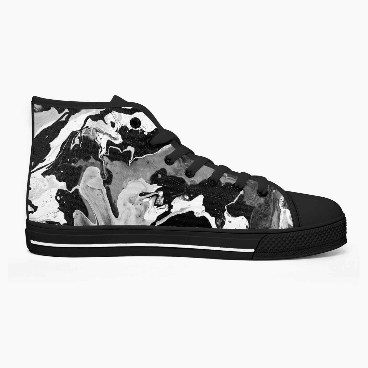 Classic High-Top Canvas Shoes - White/Black