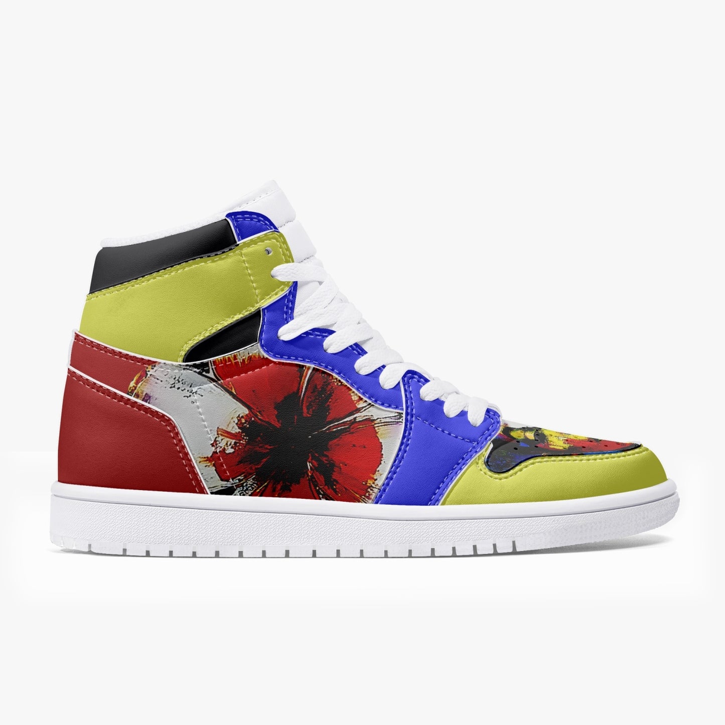 Lady Rose  High-Top Leather Sneakers - White